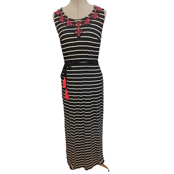 talbots maxi dresses Vintage Talbots Red Floral Dress | Size 18 | Large XL | Belted | Pockets